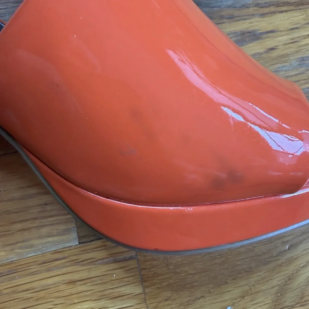 Worthington Platform Wedge Sandal Mules Patent Orange Women's Sz 9 NWT *
